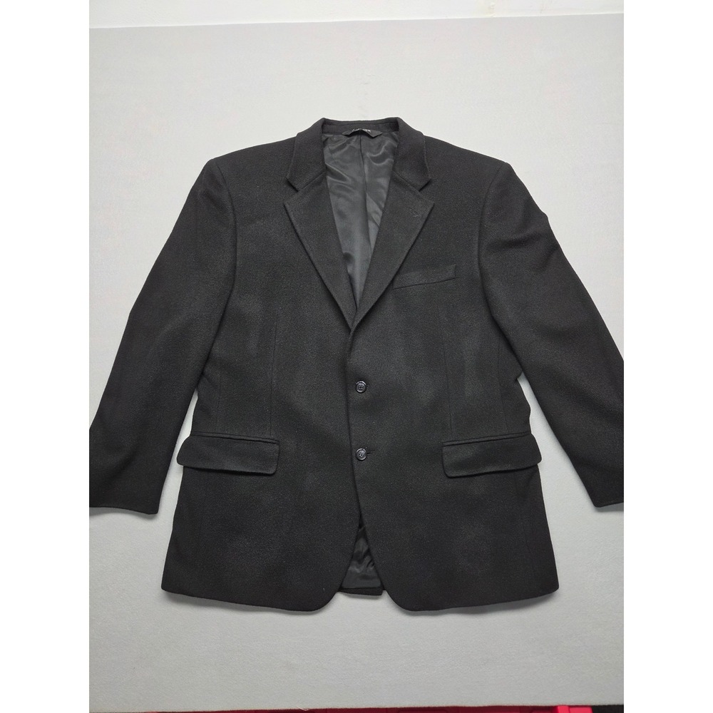 Jos. A. Bank Mens 46R Black 100% Camel Hair 2 Button Sport Coat Blazer Jacket